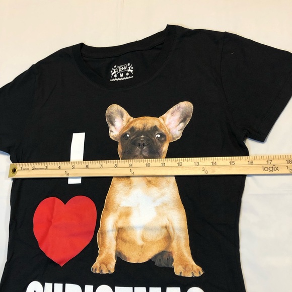 NWOT JEM Women’s Short Sleeve 100% Cotton Pullover Stretch Black Graphic Shirt M - Picture 6 of 7